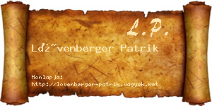 Lövenberger Patrik névjegykártya